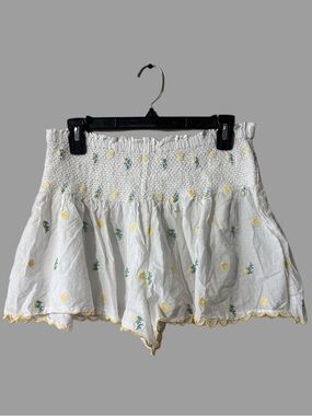 Joie Yellow Lemon Slices and Leaves White Pajama Shorts